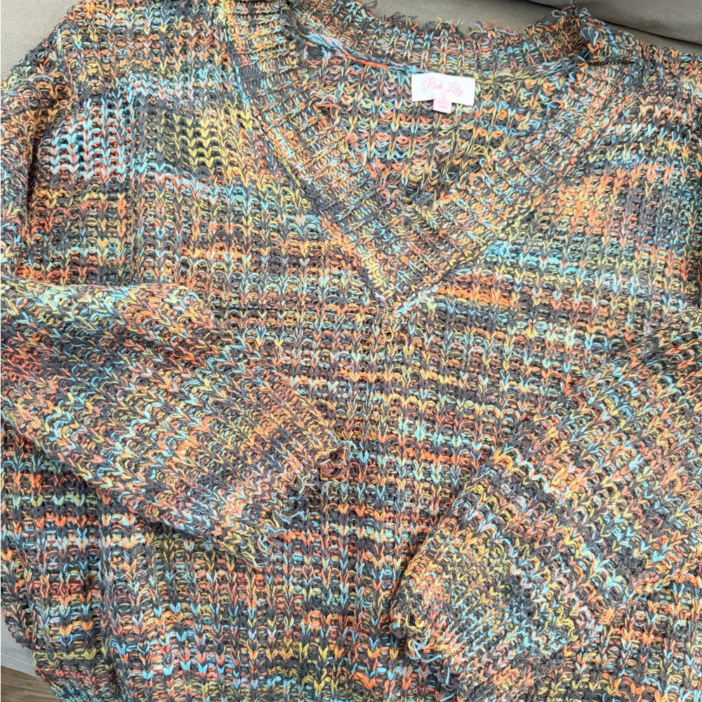 Pink Lily Multicolor Knit Sweater